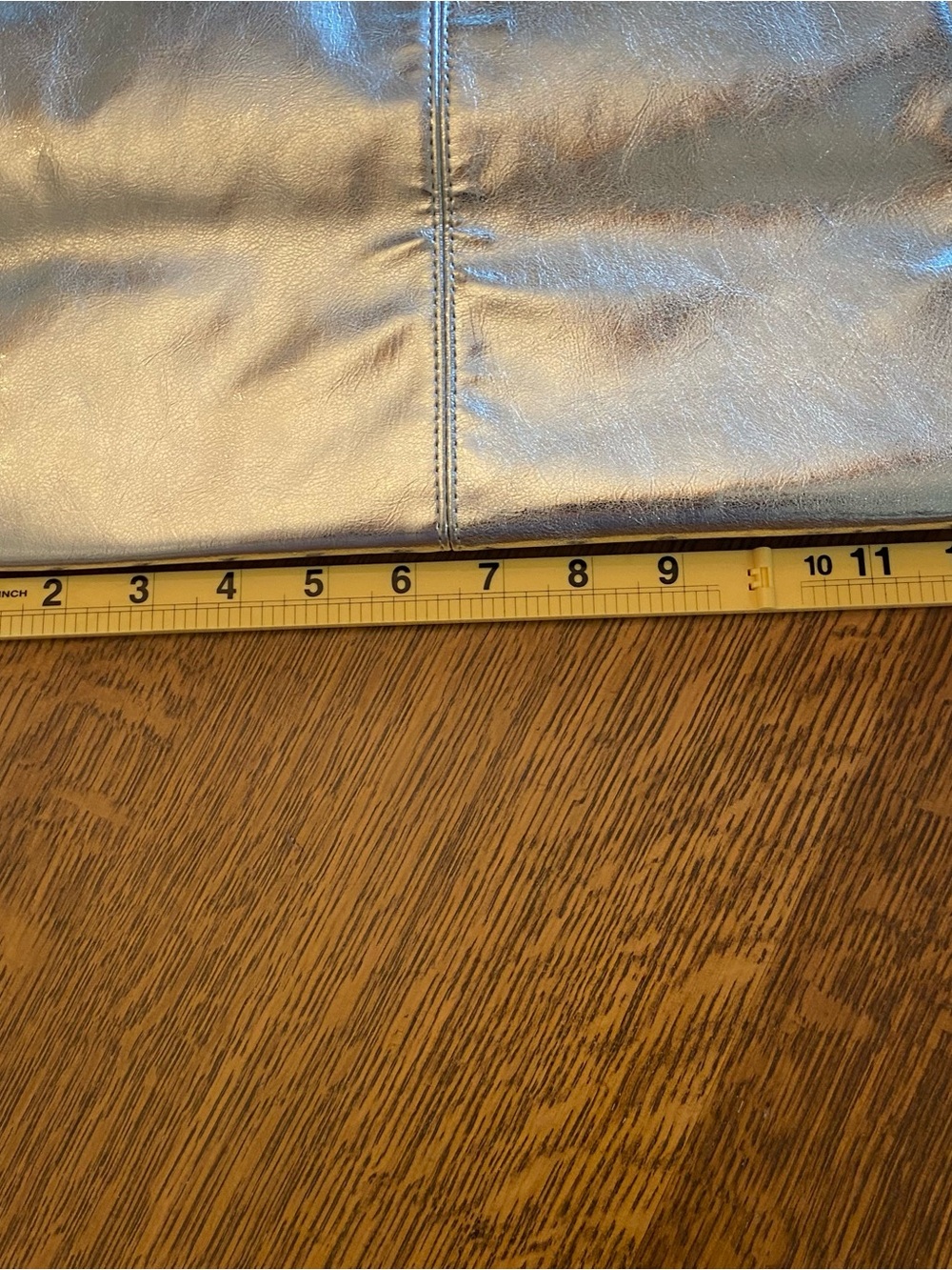 GAP Shiny Silver Metallic Tote with Wide Straps and Handle - Picture 6 of 8